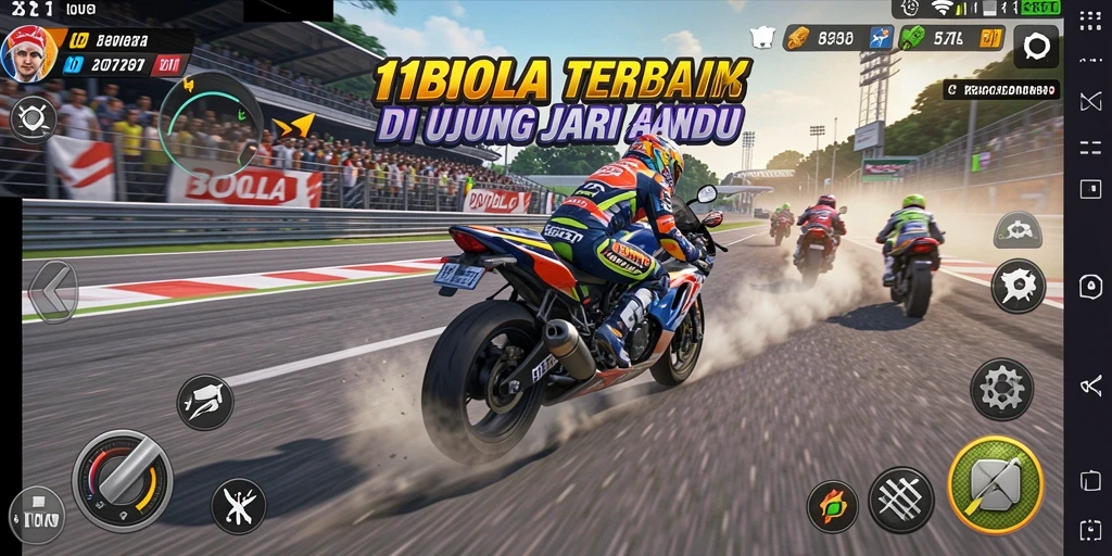 Gameplay menegangkan dalam balapan motor di 11BOLA.