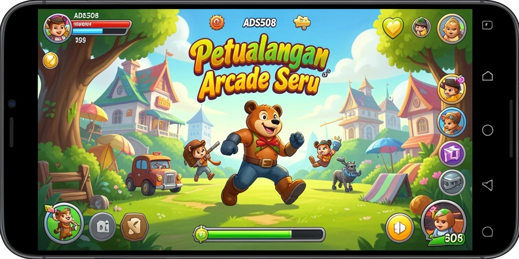 Tampilan gameplay seru dalam game Arcade ADS508.