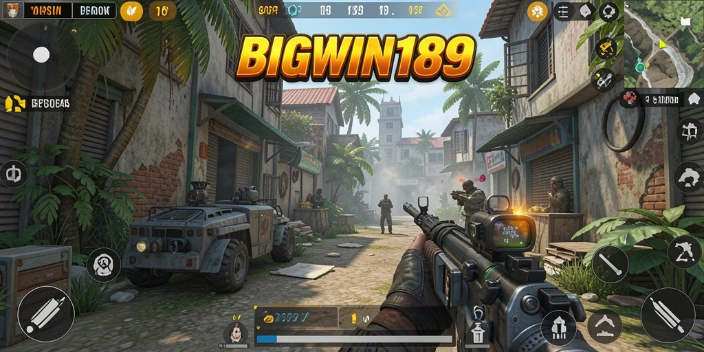 Screenshot gameplay dari BIGWIN189 menampilkan aksi pertempuran yang intens.
