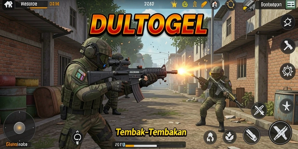 Tampilan dinamis dari gameplay DULTOGEL yang seru dan mendebarkan.
