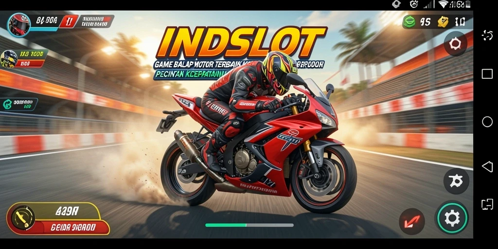 Tampilan gameplay seru di balapan motor INDSLOT.