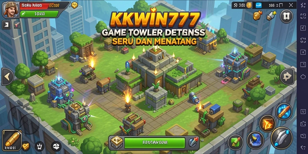Tampilan gameplay KKWIN777 yang seru dalam Tower Defense.